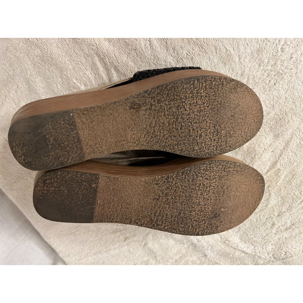 BASS Women's Willow Slide Leather Platform Sandals Size 7 1/2M Black & Brown - Picture 12 of 12